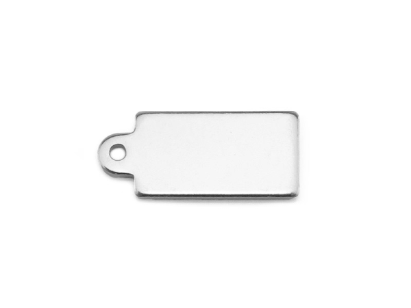 Sterling Silver Rectangle Tag 13.5mm ~ Optional Engraving